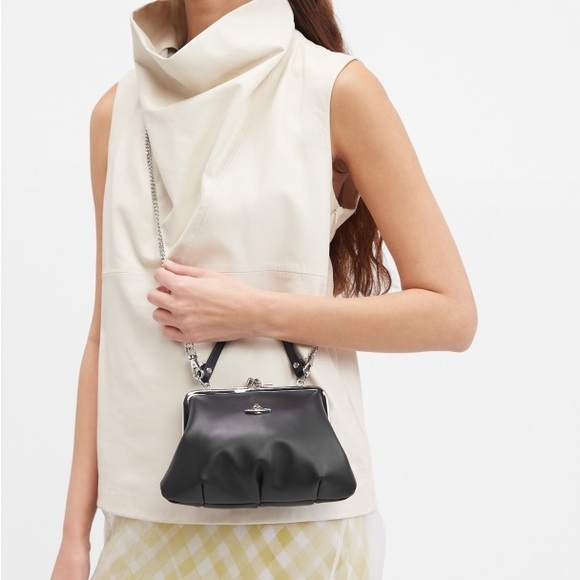 Vivienne Westwood: Kisslock Saturn Logo Mini Emma Granny Frame Crossbody Bag - Picture 5 of 16